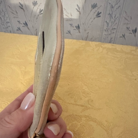 Coach Poppy Cream and Tan Satin Leather Wristlet - Picture 9 of 11